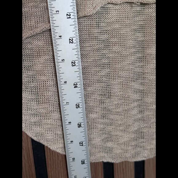 Madison Tank Top Small Womens Beige Open Knit High Low Linen Blend - Picture 4 of 6